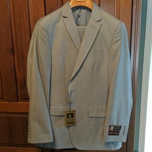 Men's light Grey European Slim Fit Suit